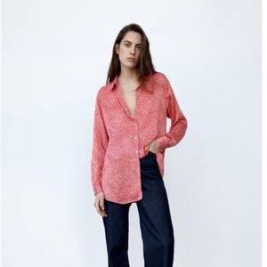 Zara Silk Printed Button Down
